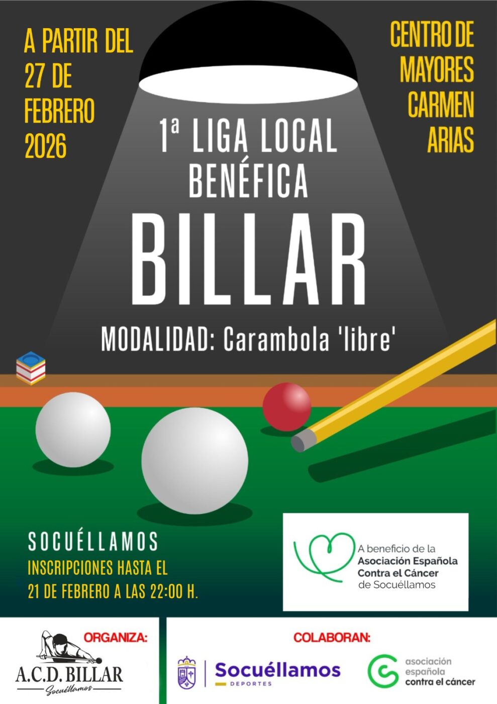 Socuéllamos acogerá una liga local de billar - Todo el deporte de La Mancha